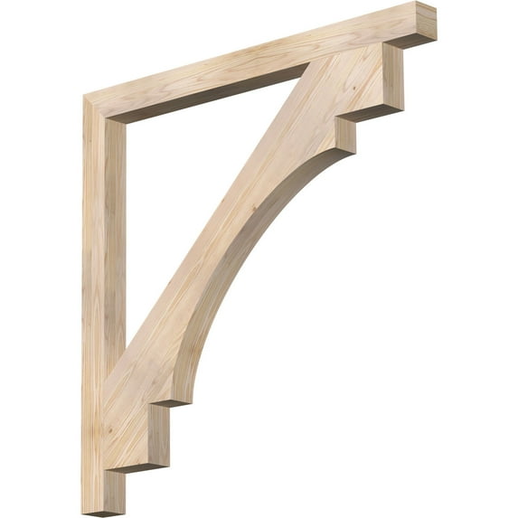 Ekena Millwork 3 1/2"W x 48"D x 48"H Merced Block Smooth Bracket, Douglas Fir