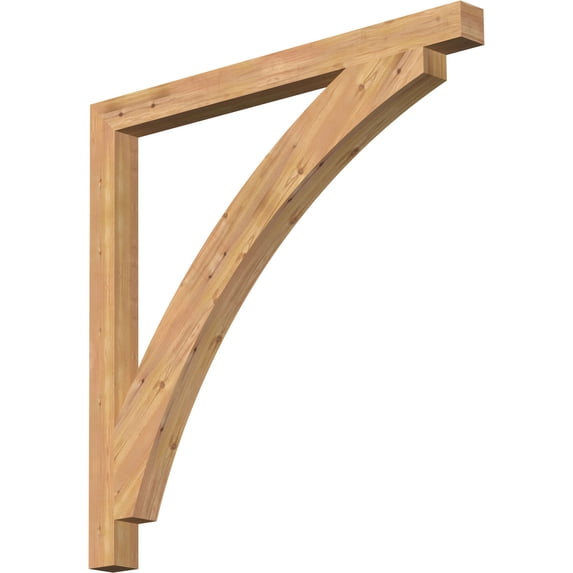 Ekena Millwork 3 1/2"W x 48"D x 48"H Thorton Block Smooth Bracket, Western Red Cedar