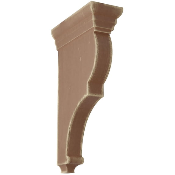 Ekena Millwork 3 1/2"W x 7 1/2"D x 14"H Extra Large Rojas Wood Vintage Decor Corbel, Weathered Brown