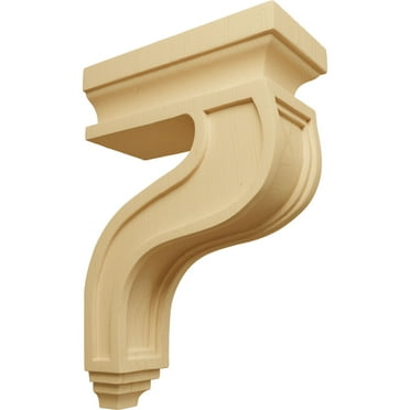 Ekena Millwork 3 1/2"W x 7 1/4"D x 11"H Hollow Back Corbel, Alder