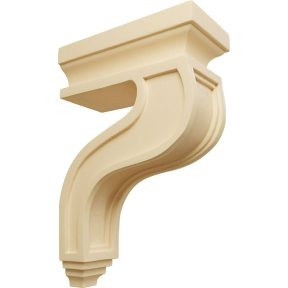Ekena Millwork 3 1/2"W x 7 1/4"D x 11"H Hollow Back Corbel, Maple