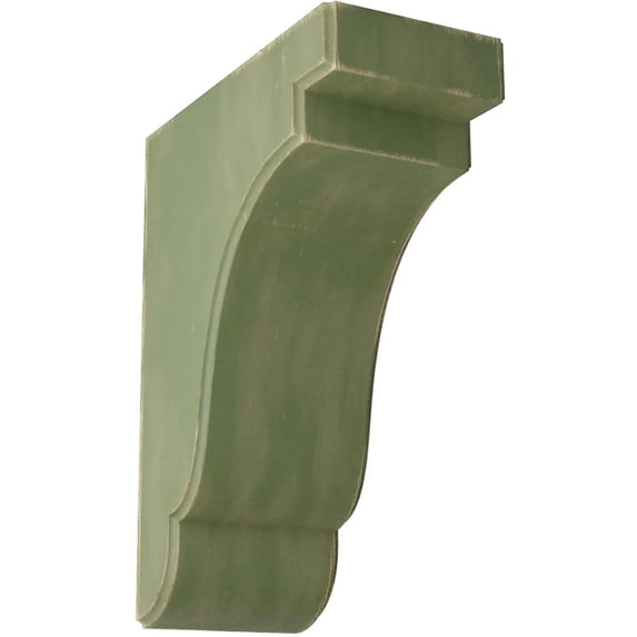 Ekena Millwork 3 1/2"W x 7 1/4"D x 9 1/2"H Bedford Wood Vintage Decor Bracket, Restoration Green