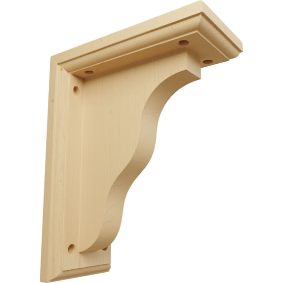 Ekena Millwork 3 1/2"W x 7"D x 9"H Hamilton Traditional Bracket, Alder (6-Pack)