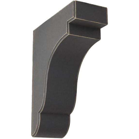 Ekena Millwork 3 1/2"W x 8 1/2"D x 11"H Bedford Wood Vintage Decor Bracket, Black