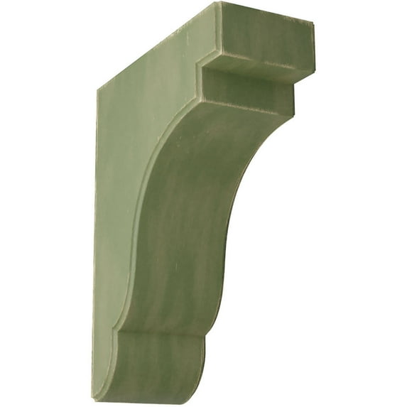 Ekena Millwork 3 1/2"W x 8 1/2"D x 11"H Bedford Wood Vintage Decor Bracket, Restoration Green