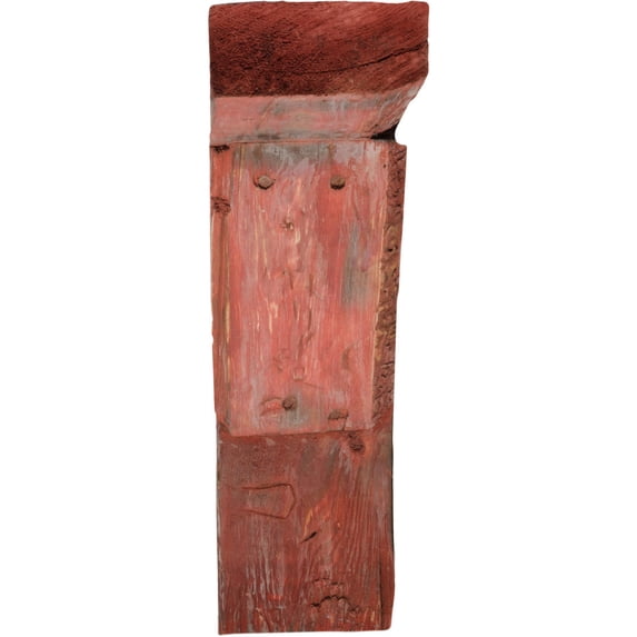 Ekena Millwork 3 1/2"W x 8"D x 10"H Vintage Farmhouse Bracket, Barnwood Decor Collection, Salvaged Red (6-Pack)