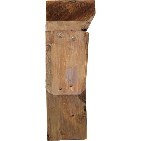 Ekena Millwork 3 1/2"W x 8"D x 8"H Vintage Farmhouse Bracket, Barnwood Decor Collection, Weathered Brown (4-Pack)