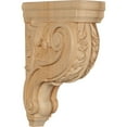 thumbnail image 1 of Ekena Millwork 3 1/2"W x 9"D x 12"H Medium Hudson Acanthus Wood Corbel, Alder, 1 of 4