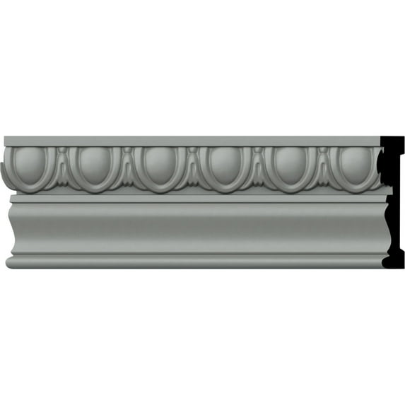 Ekena Millwork 3 1/4"H x 3/4"P x 94 1/2"L, (1 5/8" Repeat), Egg & Dart Chair Rail
