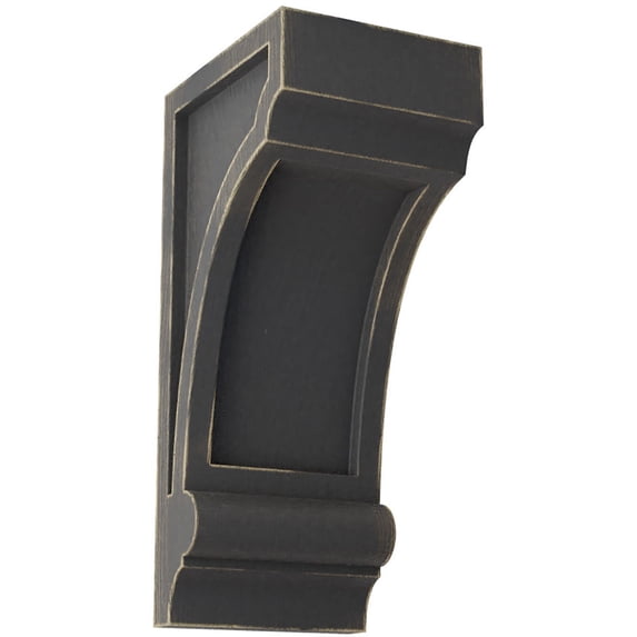 Ekena Millwork 3 1/4"W x 4"D x 8"H Diane Recessed Wood Vintage Decor Corbel, Black