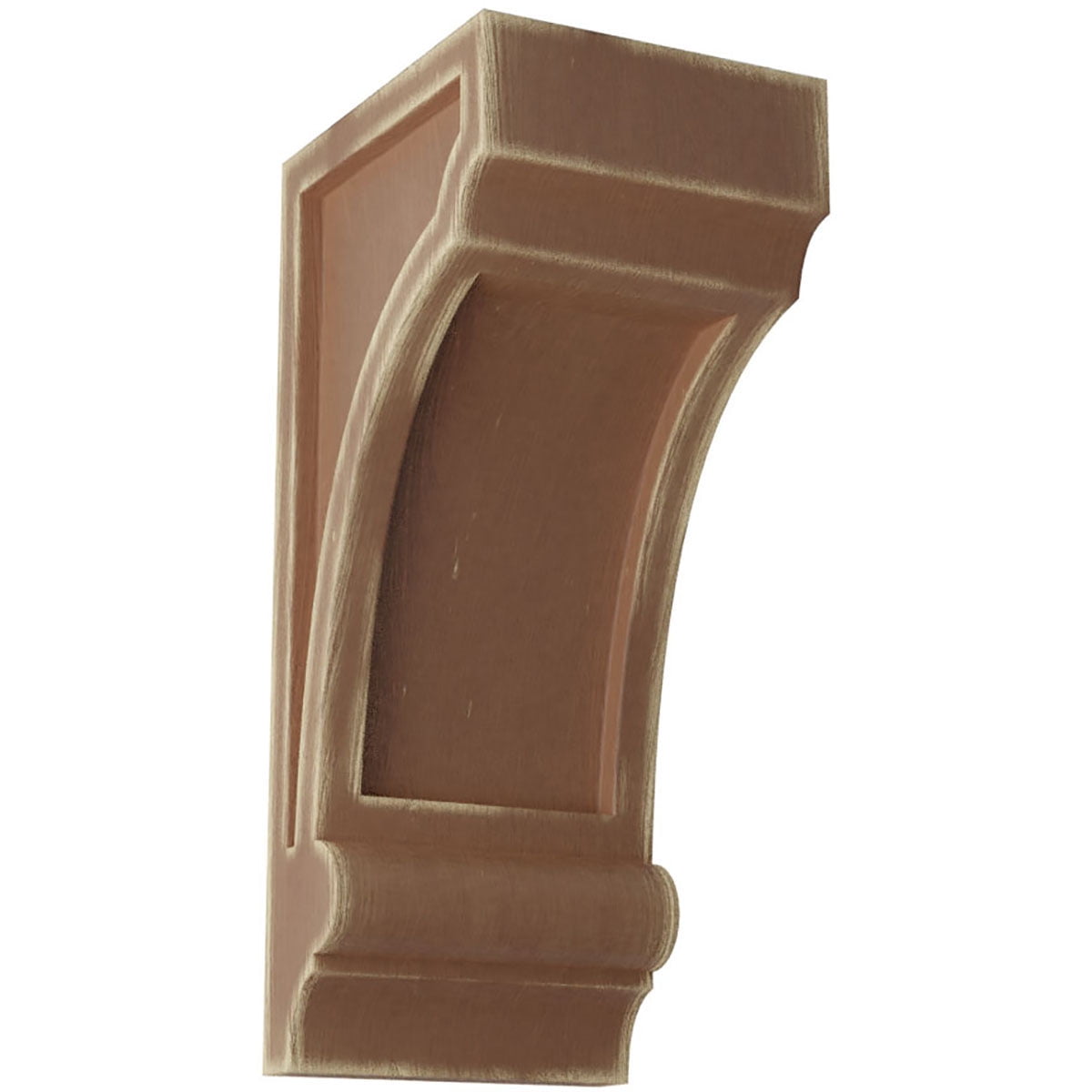Weathered Brown Rubberwood Vintage Architectural Corbel