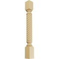 thumbnail image 1 of Ekena Millwork 3 3/4"W x 3 3/4"D x 35 1/2"H Hamilton Rope Cabinet Column (Top Block: 6 1/8", Bottom Block: 7 1/8"), Alder, 1 of 7