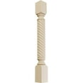 thumbnail image 1 of Ekena Millwork 3 3/4"W x 3 3/4"D x 35 1/2"H Hamilton Rope Cabinet Column (Top Block: 6 1/8", Bottom Block: 7 1/8"), Rubberwood, 1 of 7