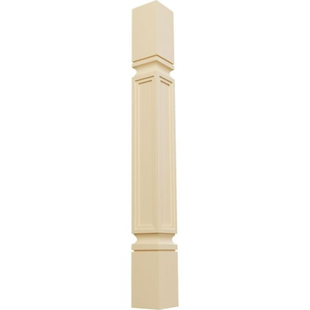 Ekena Millwork 3 3/4"W x 3 3/4"D x 35 1/2"H Kent Raised Panel Cabinet Column (Top Block: 6 1/8", Bottom Block: 7 1/8"), Maple