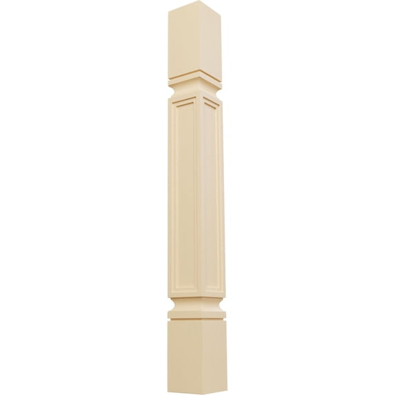 Ekena Millwork 3 3/4"W x 3 3/4"D x 35 1/2"H Kent Raised Panel Cabinet Column (Top Block: 6 1/8", Bottom Block: 7 1/8"), Maple