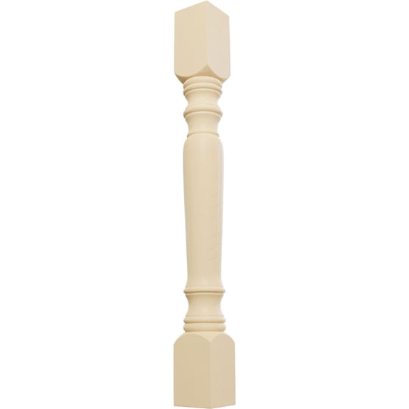 Ekena Millwork 3 3/4"W x 3 3/4"D x 35 1/2"H Legacy Tapered Cabinet Column (Top Block: 6 7/8", Bottom Block: 6 7/8"), Maple