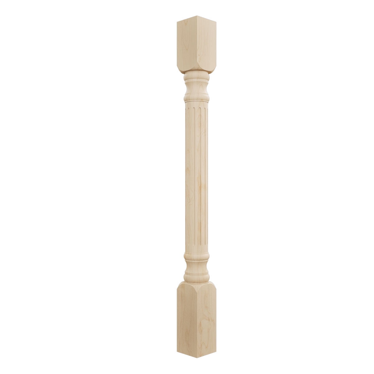 Alder Wood Fluted Cabinet Column, 35.5" Height