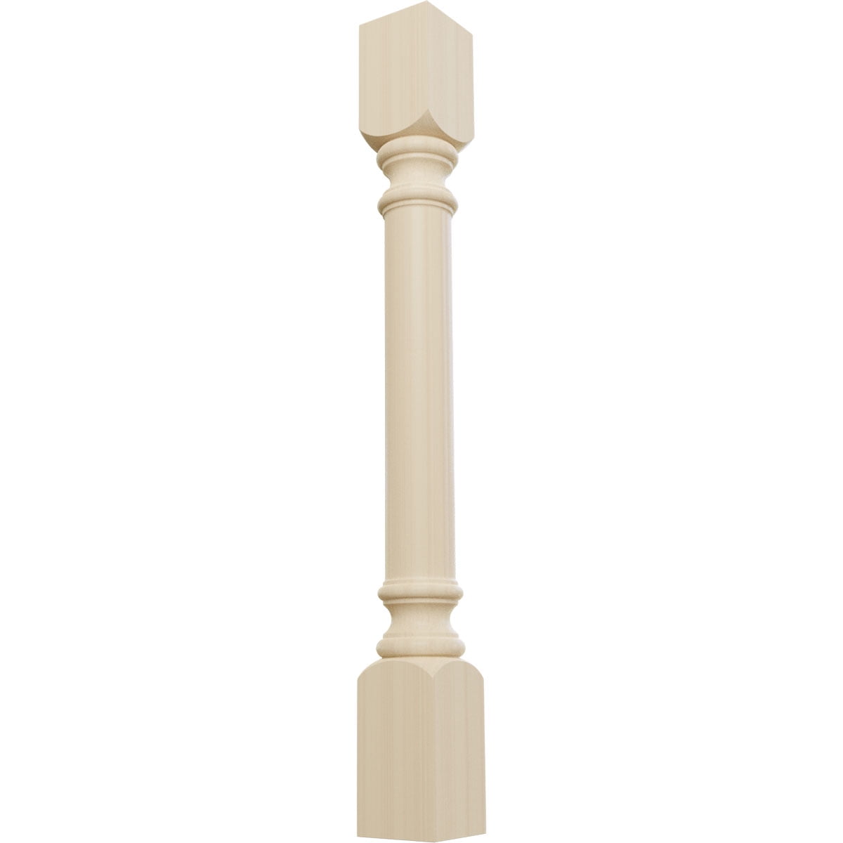 Unfinished Rubberwood Traditional Cabinet Column, 35.5" Height