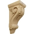 thumbnail image 1 of Ekena Millwork 3 3/4"W x 4 3/8"D x 8 1/2"H Medium Fig Leaf Corbel, Cherry, 1 of 4
