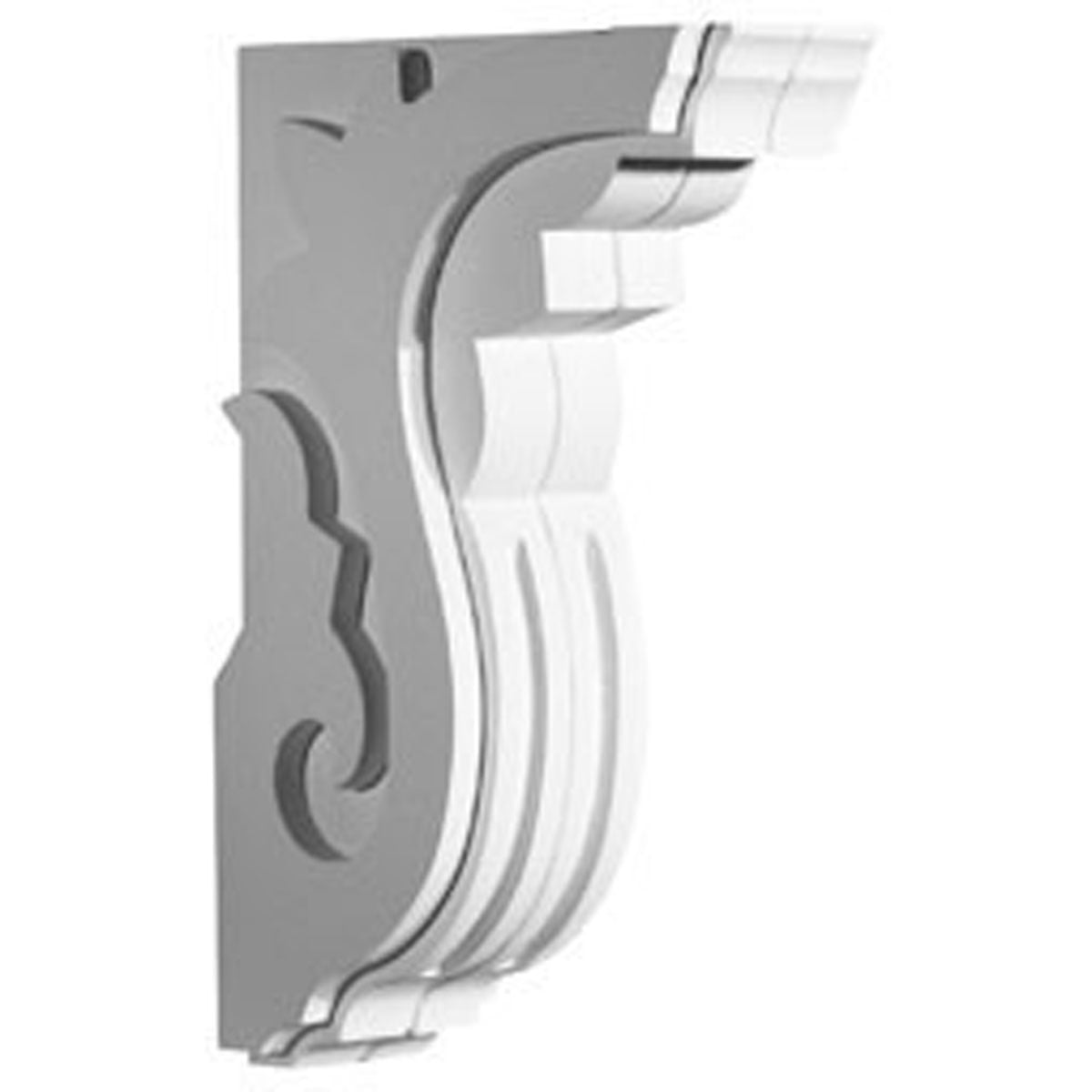 White Polyurethane Decorative Marcella Corbel 9.63" x 14.5"