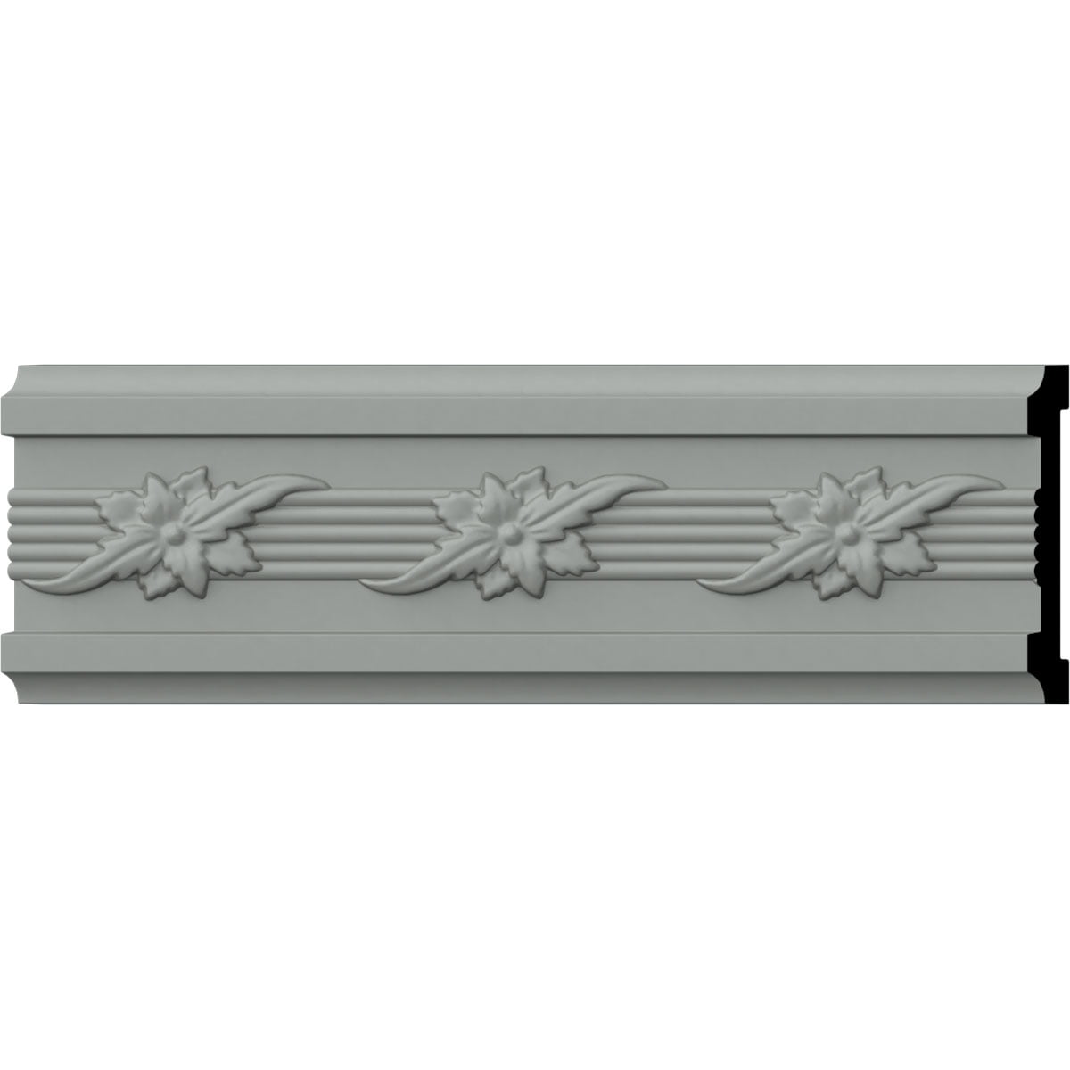 Winston 94.5" Gray Polyurethane Decorative Chair Rail Moulding