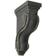 thumbnail image 1 of Ekena Millwork 3 3/8"W x 6 1/2"D x 10 1/2"H Boston Traditional Scroll Wood Vintage Decor Corbel, Black, 1 of 7