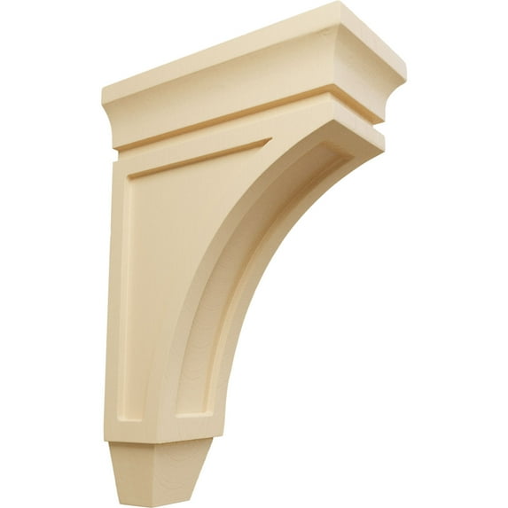 Ekena Millwork 3 3/8"W x 6 3/4"D x 10"H Small Lucan Wood Corbel, Maple