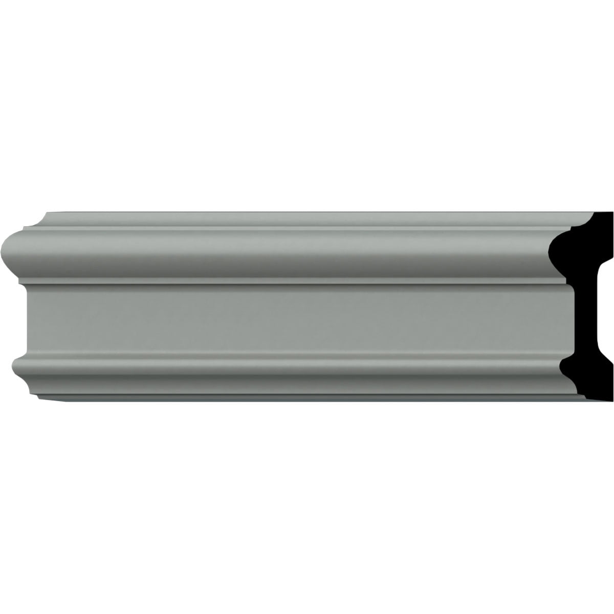Gray Polyurethane Crown Moulding Chair Rail 12-Pack