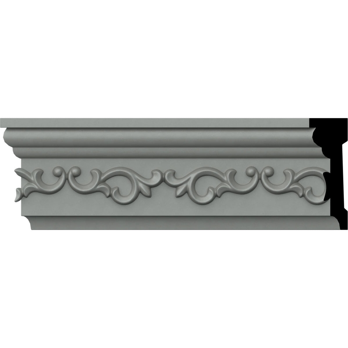 Versailles Gray Polyurethane Crown Moulding 94.5" Length - 8 Pack