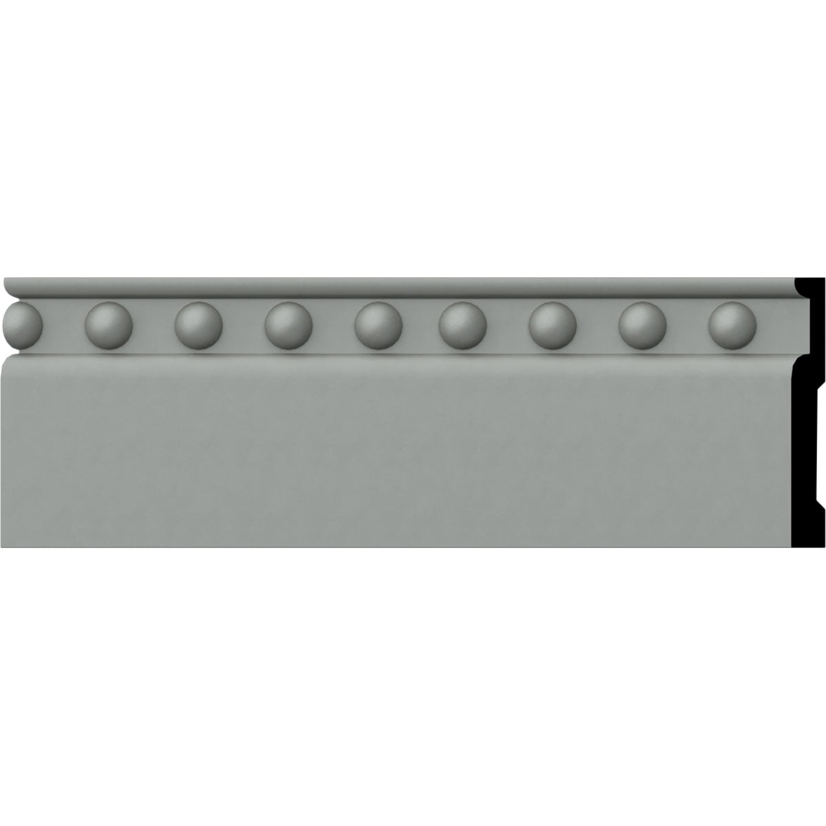 Gray Polyurethane 94.5 in Baseboard Moulding with Decorative Trim