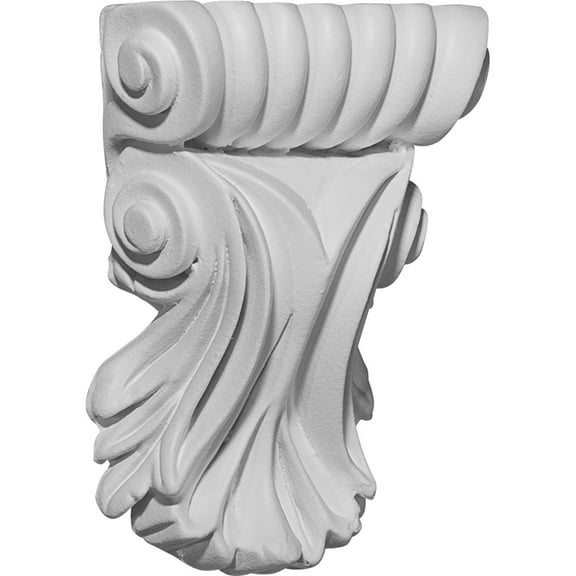 Ekena Millwork 3 7/8"W x 1 1/4"D x 5 1/4"H Scroll Leaf Corbel