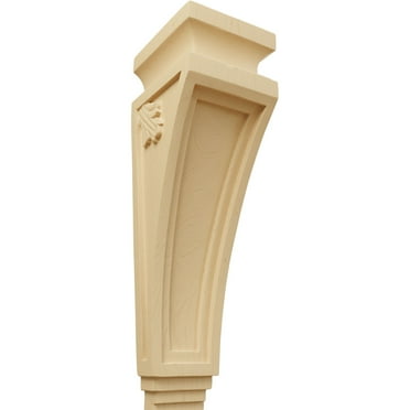 Ekena Millwork 3 7/8"W x 4 1/2"D x 14"H Arts and Crafts Corbel, Alder