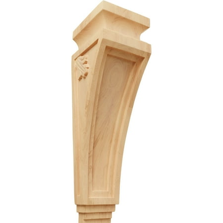Ekena Millwork 3 7/8"W x 4 1/2"D x 14"H Arts and Crafts Corbel, Red Oak