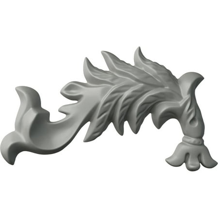 Ekena Millwork 3 7/8"W x 6 3/4"H x 3/4"P Needham Flowing Leaves Onlay, Right