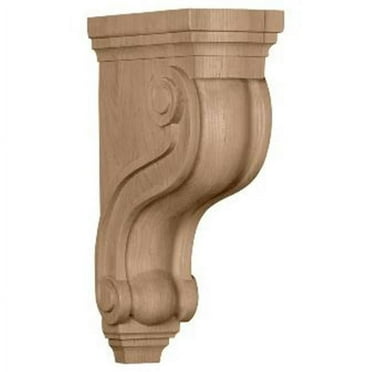 Ekena Millwork 3 7/8"W x 8"D x 13"H Boston Traditional Scroll Corbel, Alder