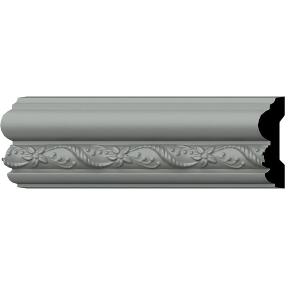 Ekena Millwork 3"H x 7/8"P x 94 1/2"L (3" Repeat) Leaf Twist Chair Rail (12-Pack)