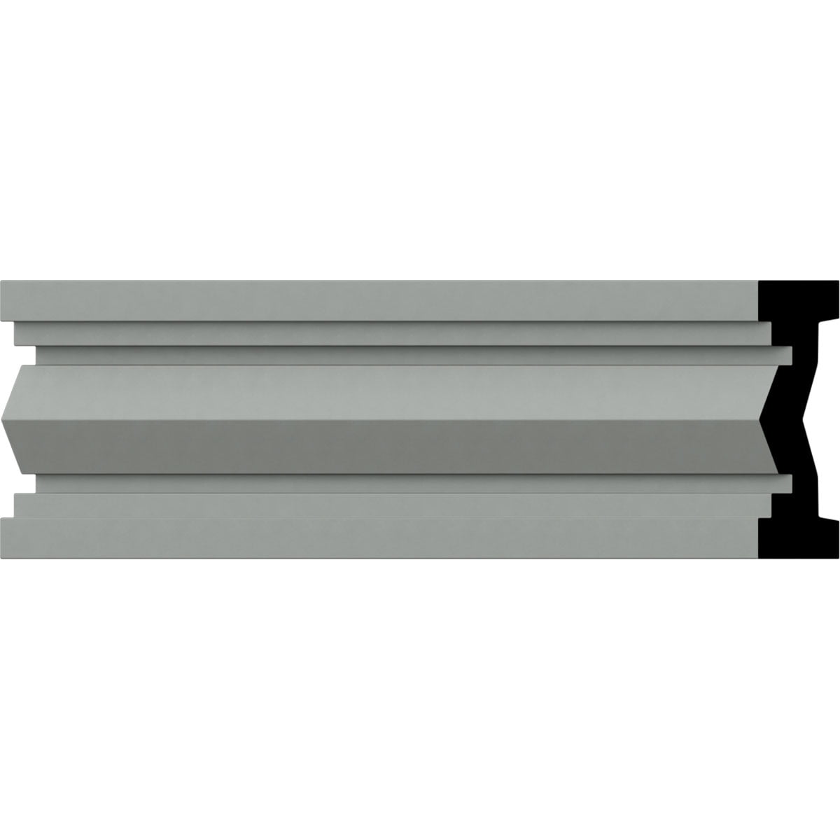 Charleston Gray Polyurethane Crown Chair Rail Moulding, 12-Pack