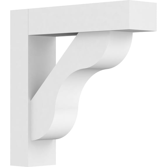 Ekena Millwork 3"W X 12"D X 12"H Standard Carmel Architectural Grade Pvc Bracket With Block Ends