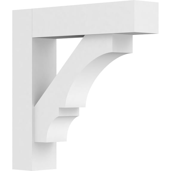 Ekena Millwork 3"W X 14"D X 14"H Standard Balboa Architectural Grade Pvc Bracket With Block Ends