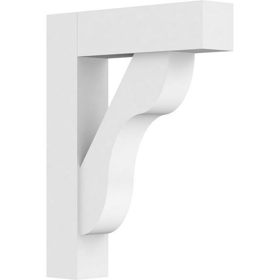 Ekena Millwork 3"W X 14"D X 18"H Standard Carmel Architectural Grade Pvc Bracket With Block Ends