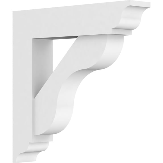 Ekena Millwork 3"W X 16"D X 16"H Standard Carmel Architectural Grade Pvc Bracket With Traditional Ends
