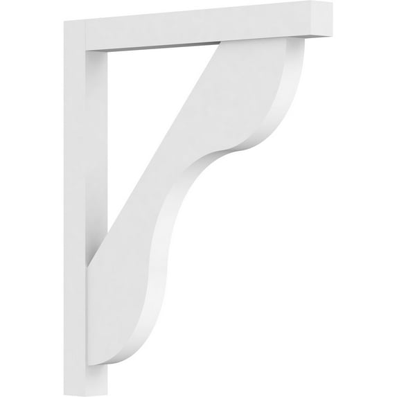 Ekena Millwork 3"W X 36"D X 36"H Standard Carmel Architectural Grade Pvc Bracket With Block Ends