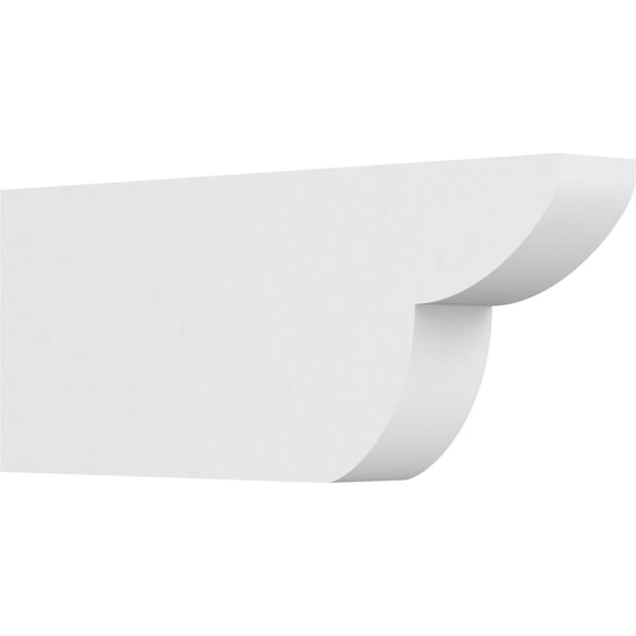 Ekena Millwork 3"W X 8"H X 20"L Standard Crestline Architectural Grade PVC Rafter Tail