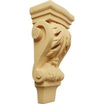 Ekena Millwork 3"W x 1 3/4"D x 6"H Extra Small Acanthus Pilaster Wood Corbel, Alder