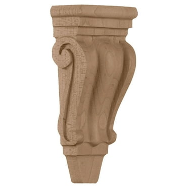 Ekena Millwork 3"W x 1 3/4"D x 6"H, Extra Small Traditional Pilaster Corbel, Alder