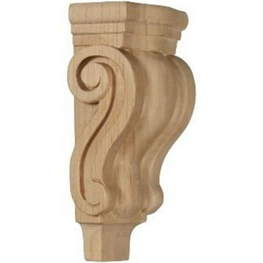 Ekena Millwork 3"W x 1 3/4"D x 6"H Extra Small Traditional Pilaster Wood Corbel, Alder