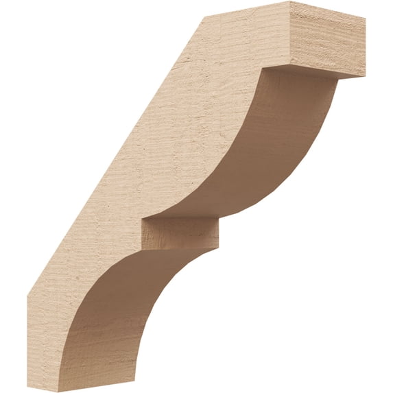 Ekena Millwork 3"W x 10"D x 10"H Valencia Rough Cedar Woodgrain TimberThane Knee Brace, Primed