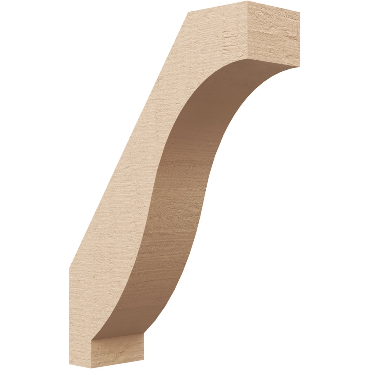 Ekena Millwork 3"W x 10"D x 14"H Baker Rough Cedar Woodgrain TimberThane Knee Brace, Primed
