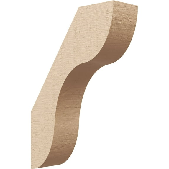 Ekena Millwork 3"W x 10"D x 14"H Carmel Rough Cedar Woodgrain TimberThane Knee Brace, Primed