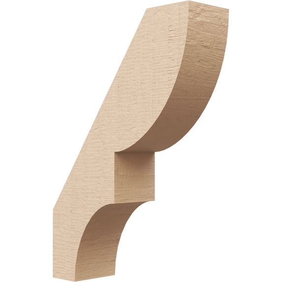 Ekena Millwork 3"W x 10"D x 14"H Ridgewood Rough Cedar Woodgrain TimberThane Knee Brace, Primed